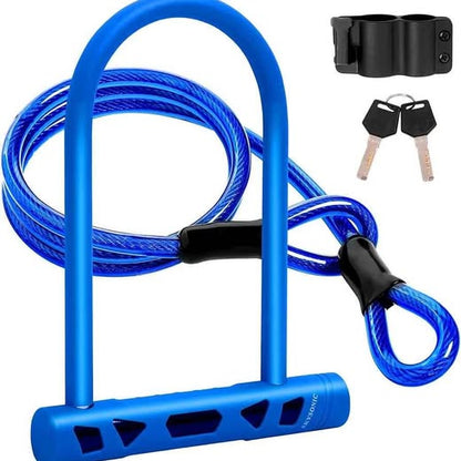 Candado de bicicleta resistente con cable de 0.551 in y cable de 0.472...