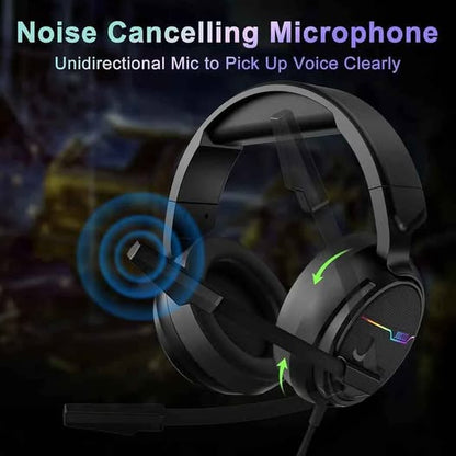 Jeecoo V20U - USB Pro Gaming Headset for PC, Over-Ear Headphones with Mic...