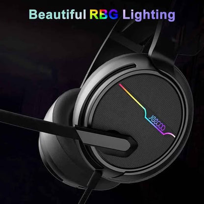 Jeecoo V20U - USB Pro Gaming Headset for PC, Over-Ear Headphones with Mic...