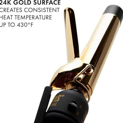 Hot Tools Rizador digital profesional de oro de 24 quilates de 1-1/4 p...