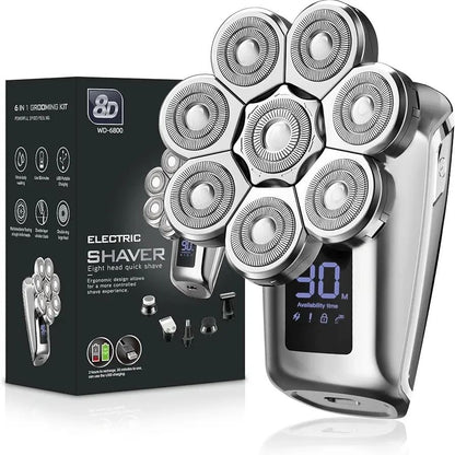 Afeitadora eléctrica para cabeza Mr.wintek 8D para hombres calvos, afe...