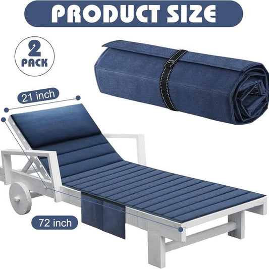 Hoolerry Cojín plegable para tumbona para exteriores, 72 x 21 pulgadas...