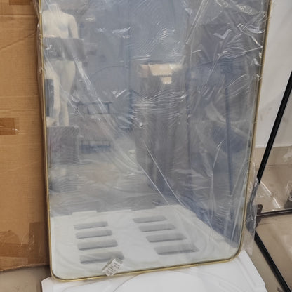 Espejo DOHEEM de baño dorado, 24 x 36 pulgadas, marco de metal dorado ...