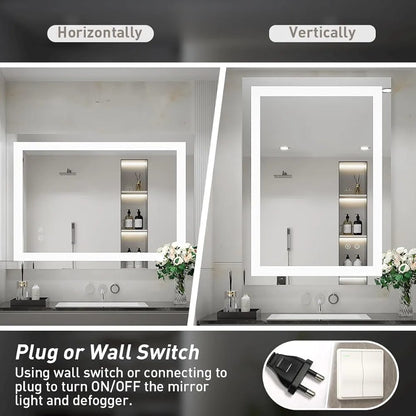 FTOTI 36 x 24 Inch LED Bathroom Vanity Mirror, Illuminated Mirror...