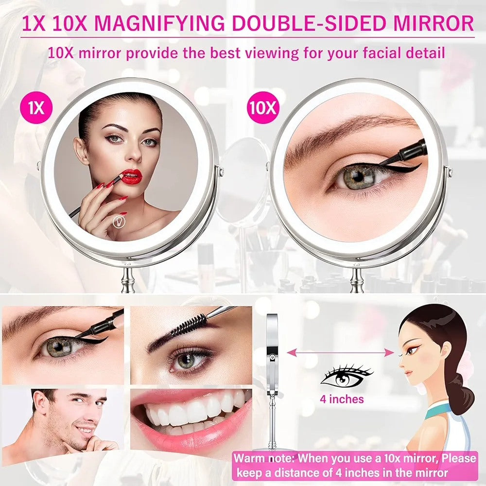 8-inch Rechargeable Makeup Mirror, 1 Vanity Mirror with...