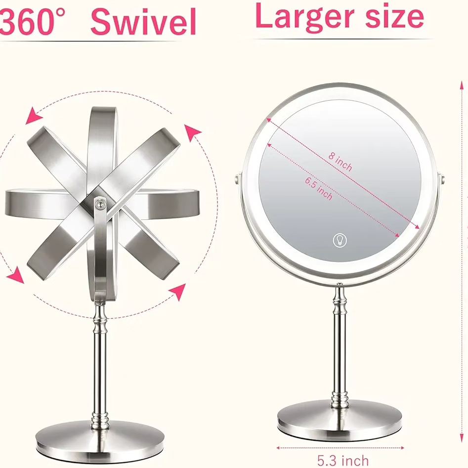 8-inch Rechargeable Makeup Mirror, 1 Vanity Mirror with...