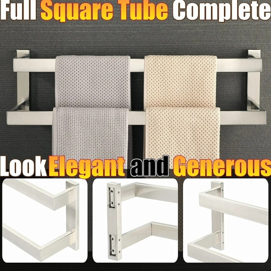 Alise GOY002-LS - Toallero doble para baño, soporte de pared para toal...
