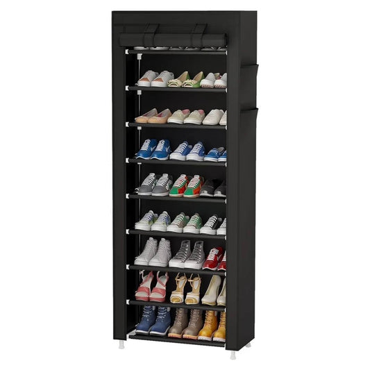 Calmootey Organizador de zapatos de 9 niveles, estante portátil para z...