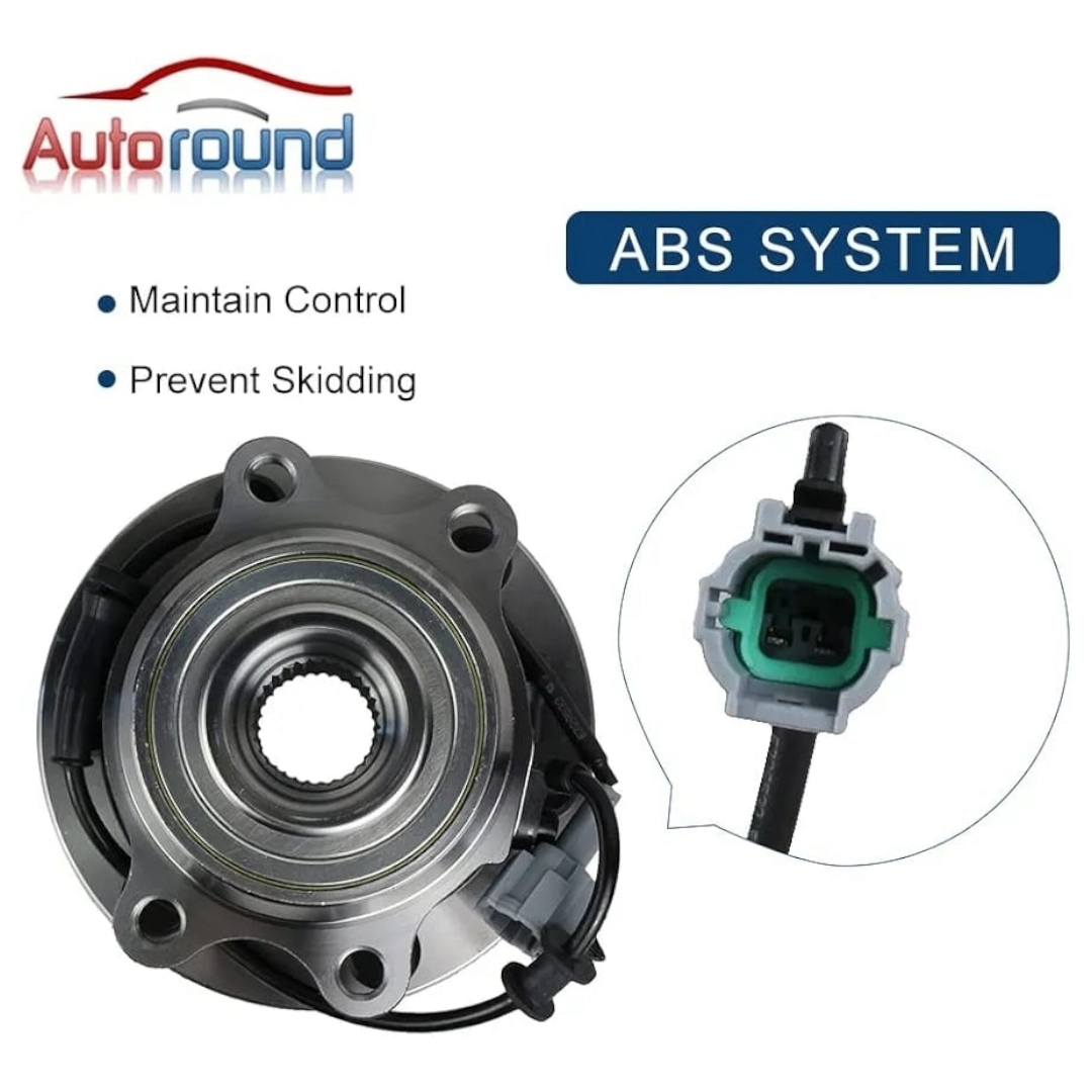 Autoround 515065 Buje de rueda delantera 4WD y conjunto de cojinetes c...