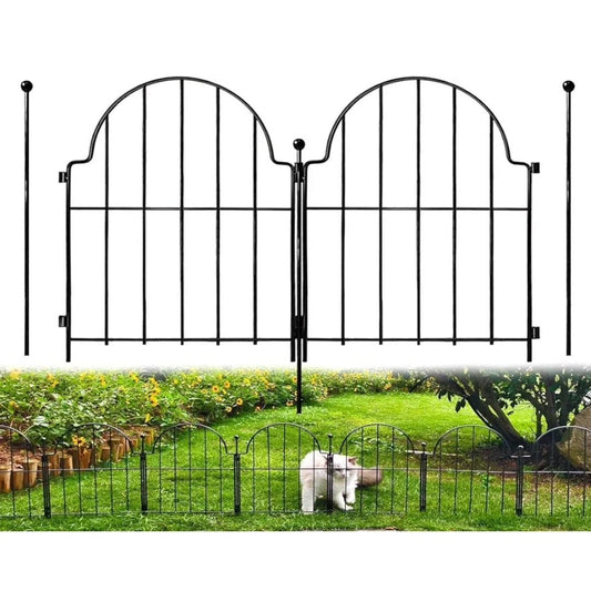 Valla de jardín, 22 pulgadas de alto x 21 pies de largo, de metal arqu...