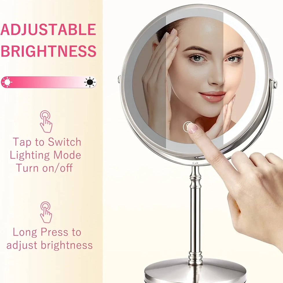8-inch Rechargeable Makeup Mirror, 1 Vanity Mirror with...