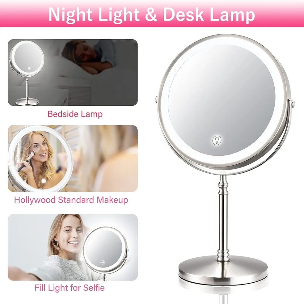 8-inch Rechargeable Makeup Mirror, 1 Vanity Mirror with...