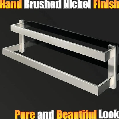 Alise GOY002-LS - Double Towel Bar for Bathroom, Wall Mounted Towel Rack...