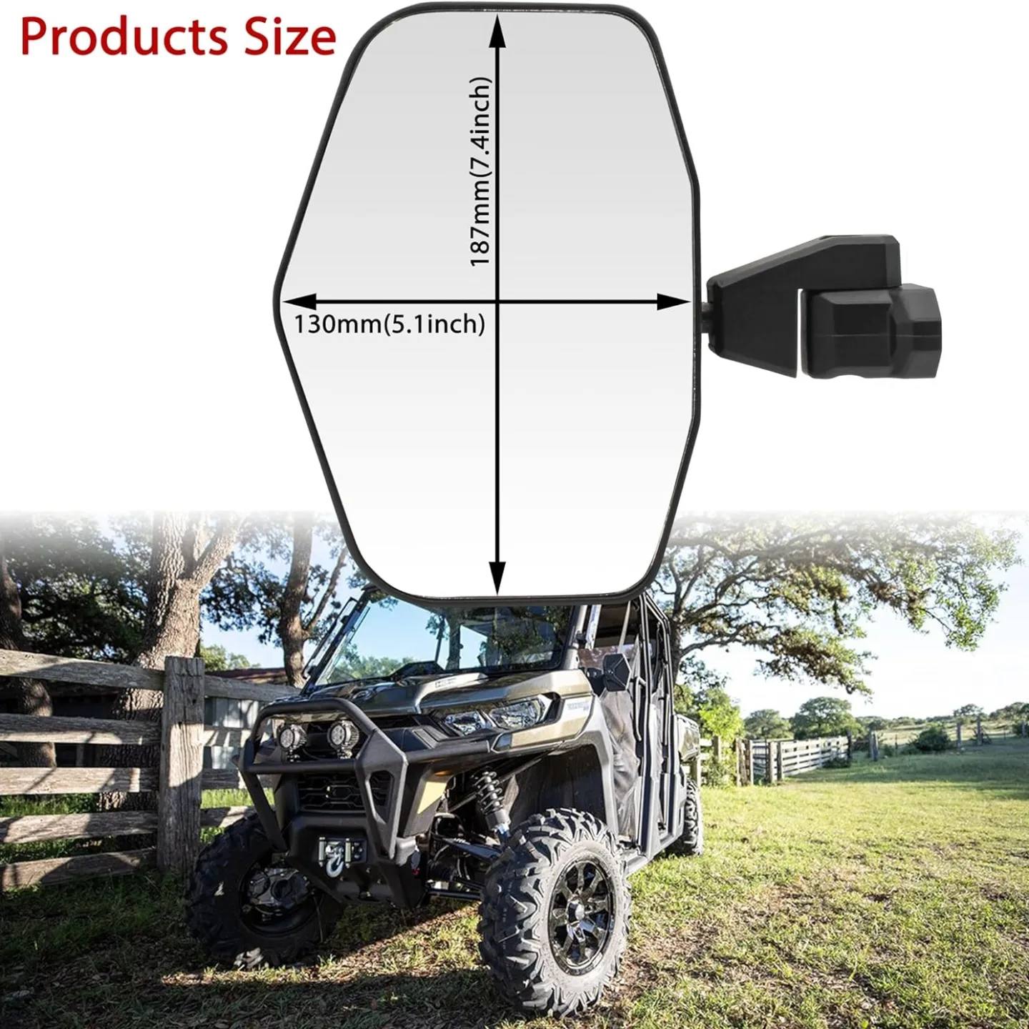 Side View Mirrors for Can Am Defender 2016-2024, Rear View Mirrors...