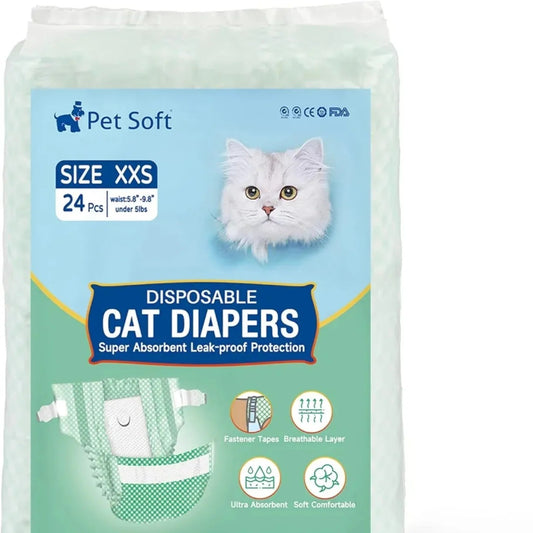 Pet Soft Pañales desechables para gatos – Pañales para perros en perío...