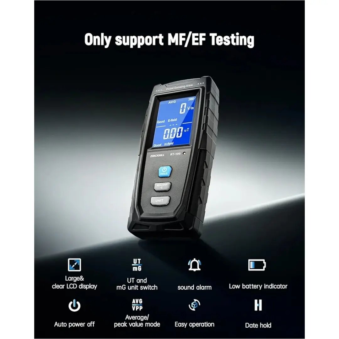 ERICKHILL Micro USB EMF Meter, Digital Radiation Detector with 100mA...