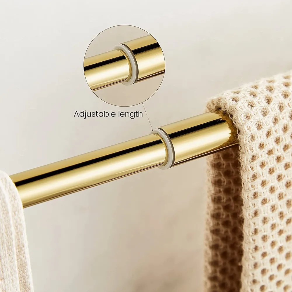 WOLIBEER Accesorios de baño dorados, juego de barra de toalla de crist...