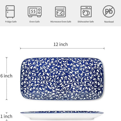 Selamica Platos de cerámica para servir, bandejas de servir de 12 pulg...