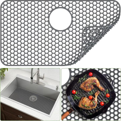 Silicone Sink Mat, Foldable Sink Protector, Non-Slip, Washable, Easy to Clean ...