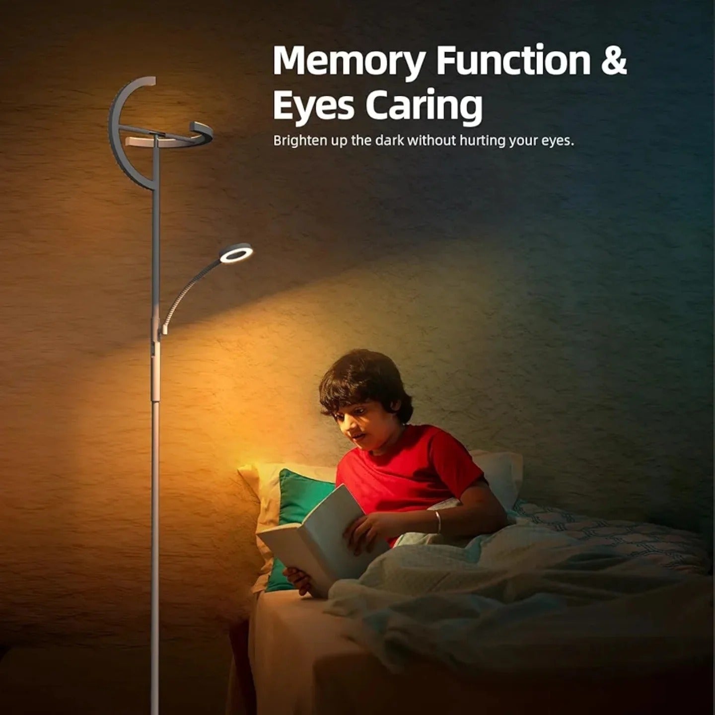 FIMEI Floor Lamp, with Reading Light, 4 Color Temperatures and Dimming...