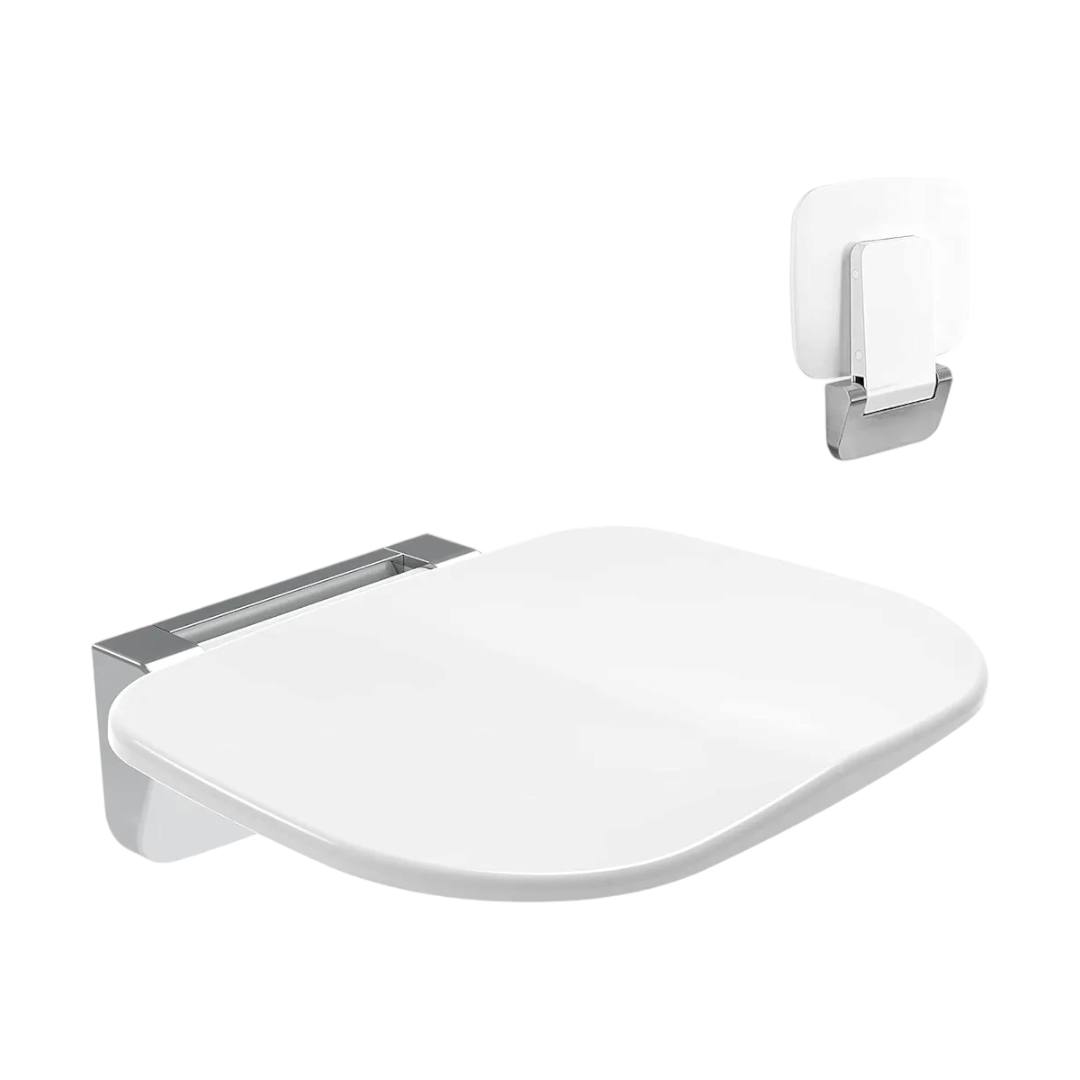 Silla de ducha plegable montada en la pared, asiento de ducha plegable...