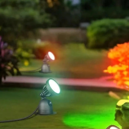 EDISHINE Foco de Halloween LED para exteriores con 2 lentes (rojo y ve...