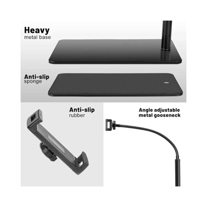 Soporte para iPad, soporte ajustable de metal para tablet con cuello d...