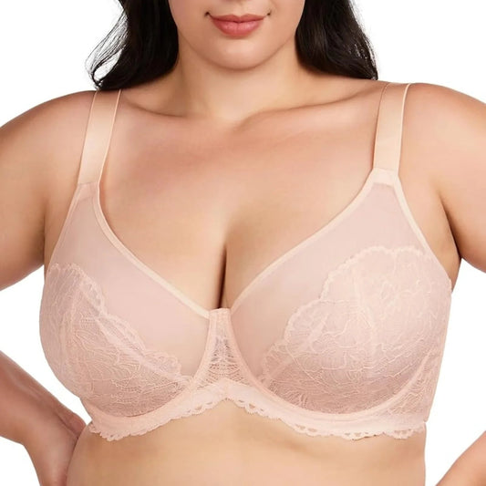HSIA Sujetadores para mujer con encaje sin forro, brasier reductor de ...