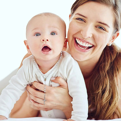 Cuentas de rosario a granel para recuerdos de bautismo, Madera, metal,...