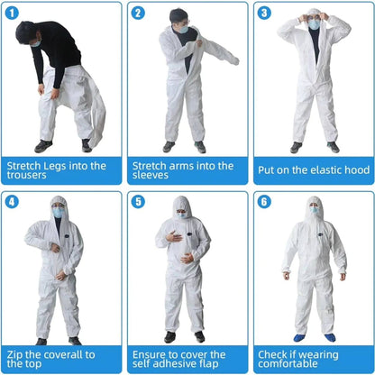 Vicogard - Disposable protective coverall, elastic waistband with zipper...