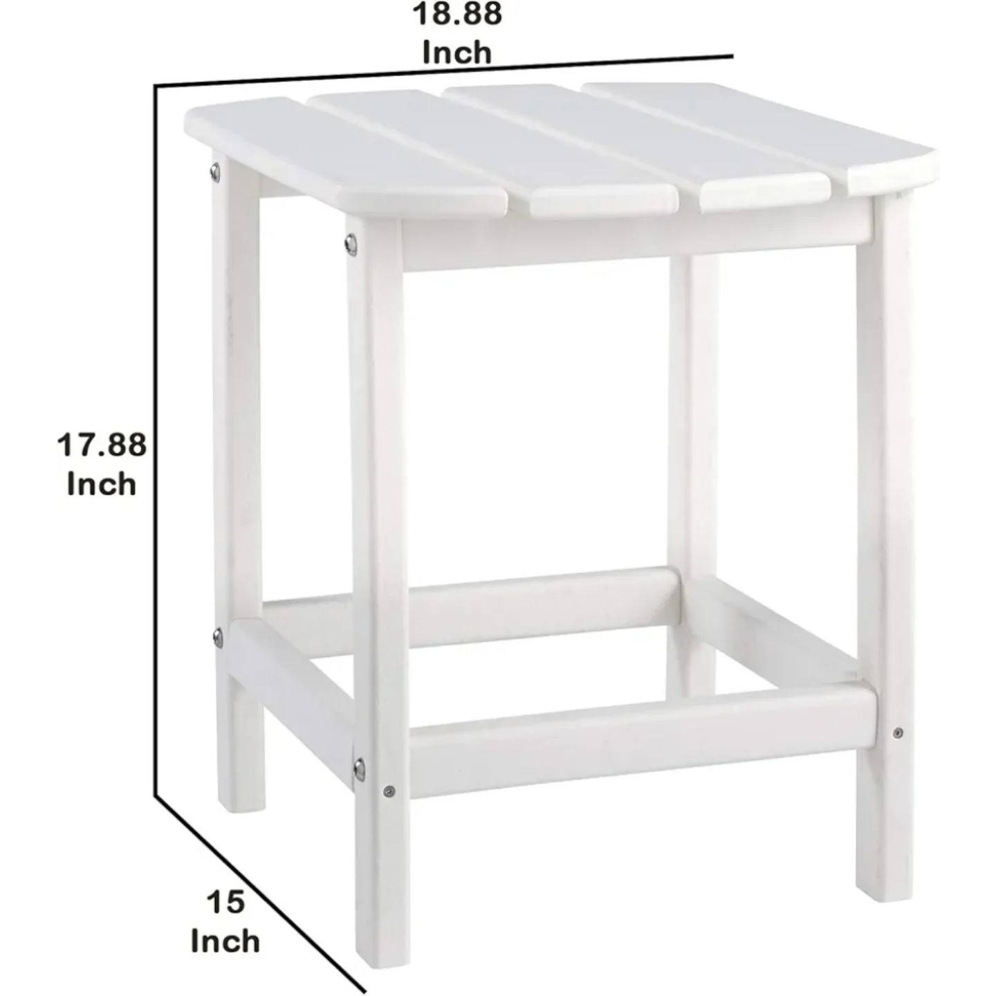 Benjara - Mesa auxiliar rectangular de plástico duro con patas rectas,...