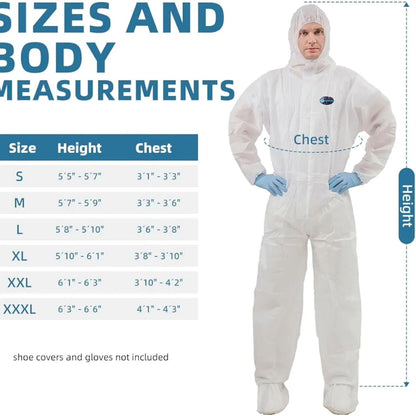 Vicogard - Disposable protective coverall, elastic waistband with zipper...