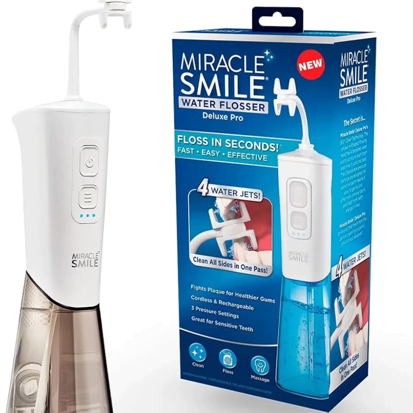 Ontel Miracle Smile - Irrigador dental para la salud de dientes y encí...