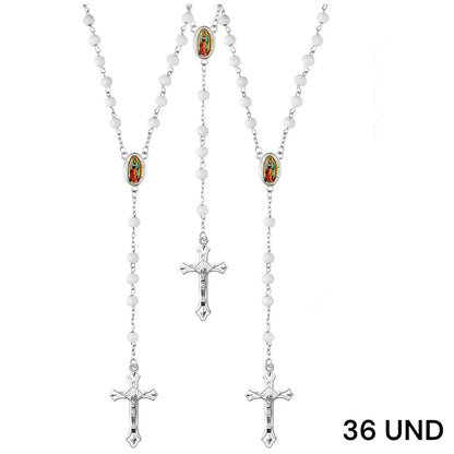 Cuentas de rosario a granel para recuerdos de bautismo, Madera, metal,...