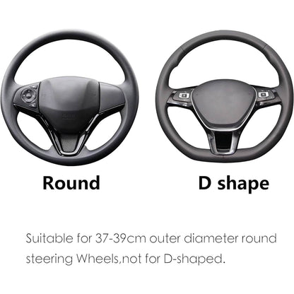 ALEMODR Cubierta de cuero verde del volante de la cubierta del volante...