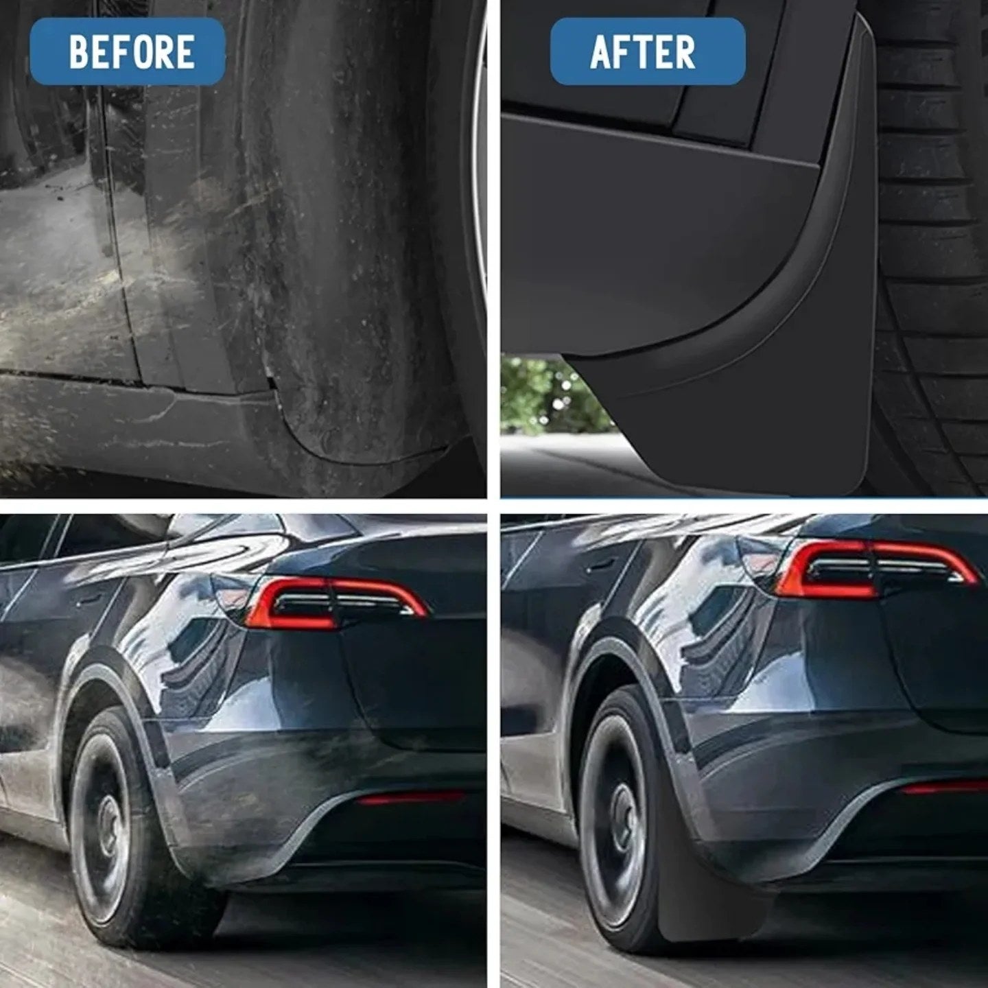 solapas 4 unidades de barro para Tesla Modelo Y – Protectores contra salpicadur...