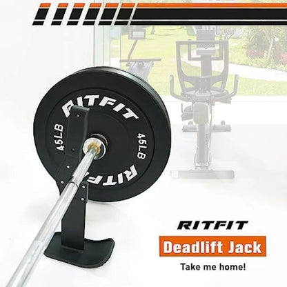 RITFIT Deadlift Jack/Barbell Jack - Weight Lifting Rack Bar with Adjustable Handles