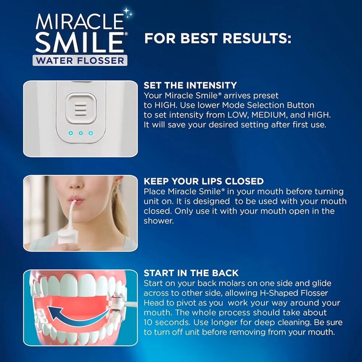 Ontel Miracle Smile - Irrigador dental para la salud de dientes y encí...