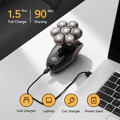 Afeitadoras de cabeza para hombres calvos, afeitadora eléctrica magnét...