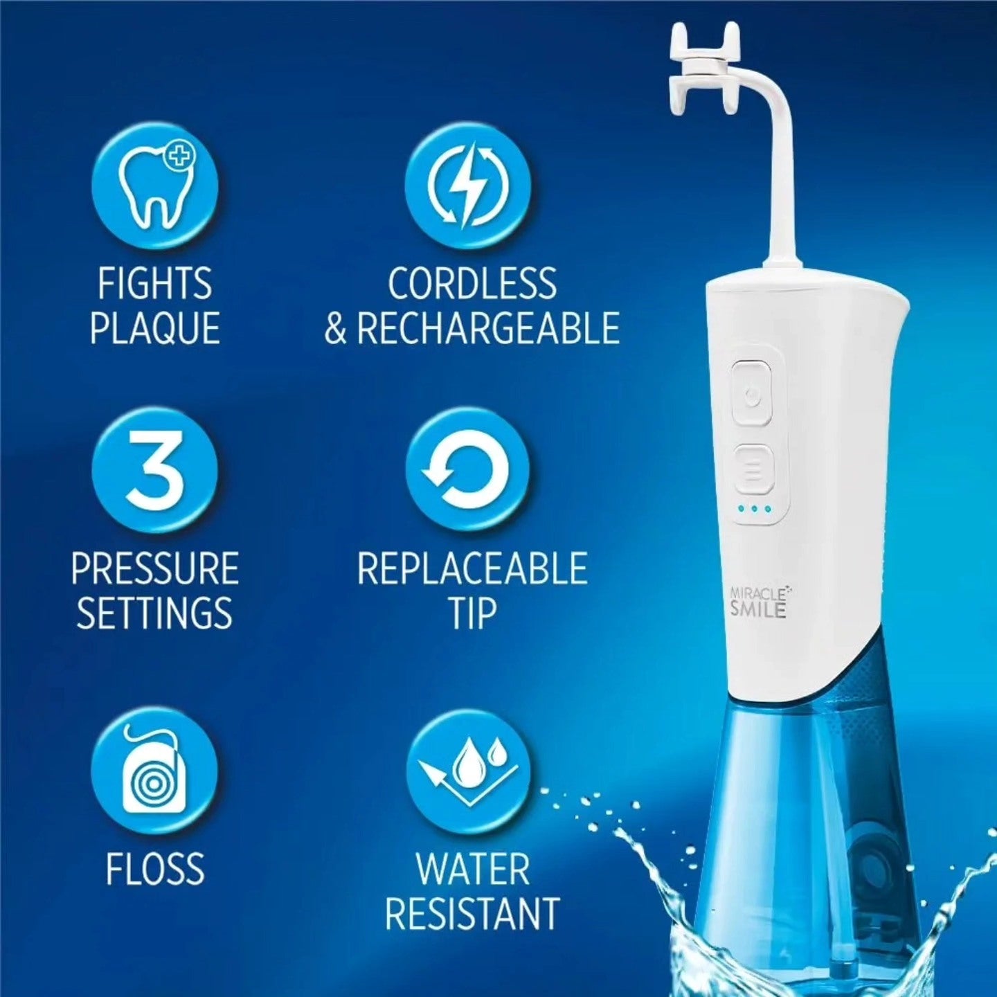 Ontel Miracle Smile - Irrigador dental para la salud de dientes y encí...