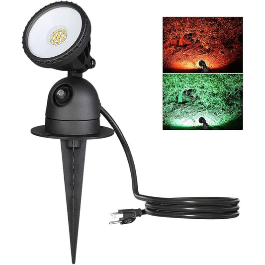 EDISHINE LED Outdoor Halloween Spotlight with 2 Lenses (Red and Green)