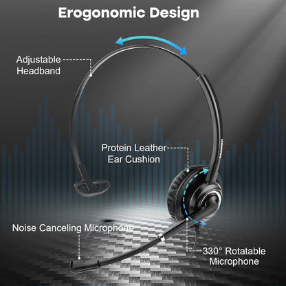 MAIRDI Auriculares telefónicos con conector RJ9 y conector de 0.138 in...