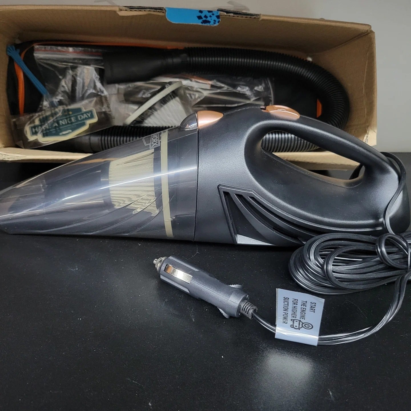 ThisWorx - Aspiradora de auto portátil de mano con cable, bolsa y acce...