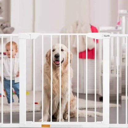 Puerta extra ancha de 29.5 a 40.5 pulgadas para mascotas, puerta de se...