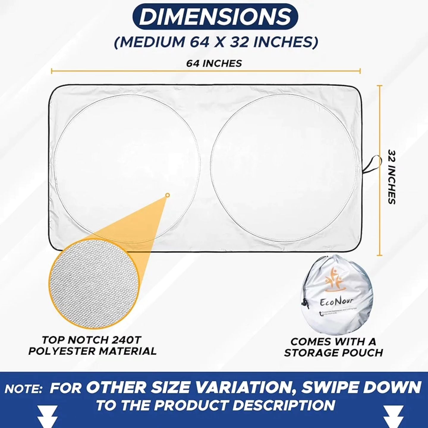EcoNour - Car Windshield Sun Shade Reflector, UV Protection...
