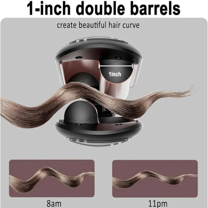 Double Barrel Curling Wand, Wave Crimper for Short Hair...