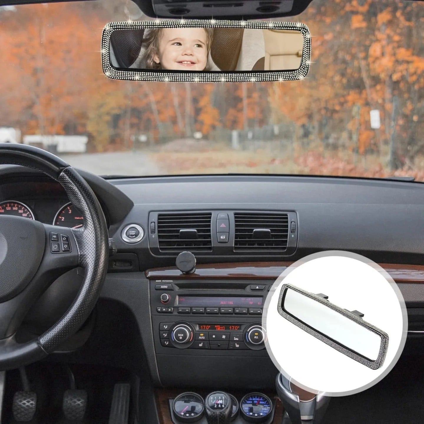 Car Rearview Mirror, Wide Angle Rearview Mirror with...