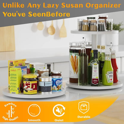 Lazy Susan - Organizador Homerays de bambú antideslizante de 12 pulgad...