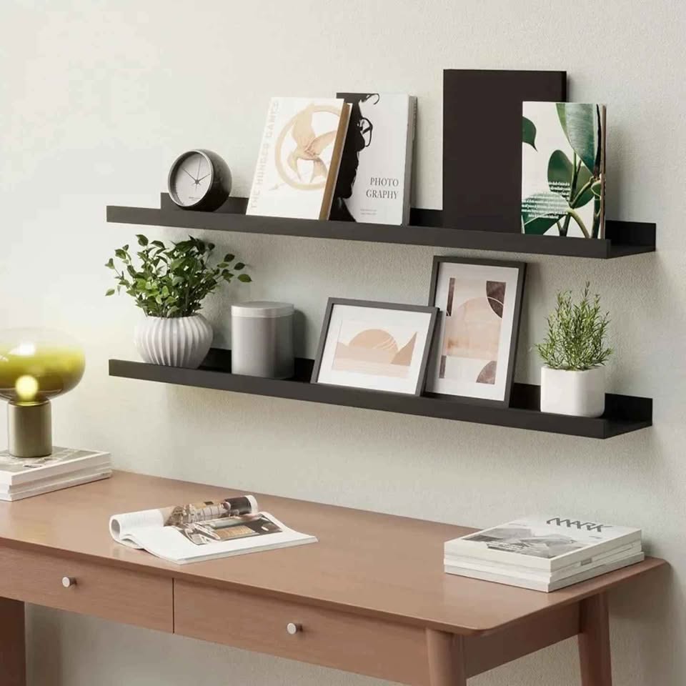 35.4"L x 5.1"H Floating Shelves Mounted on...