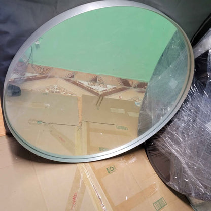 TokeShimi - Espejo redondo para pared de baño, con marco de metal de a...